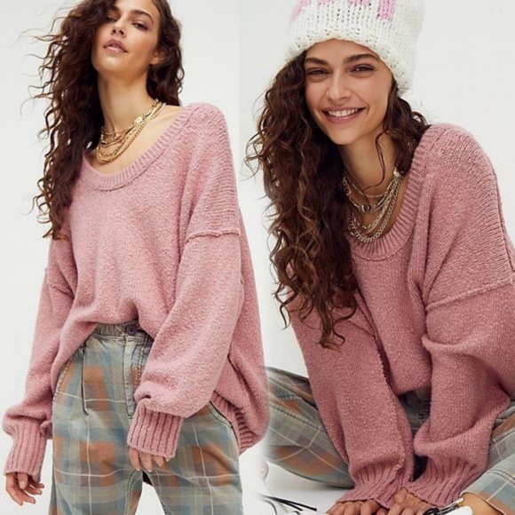 Free People Sweaters - NEW Free People Brookside Tunic Sweater Pink $128
